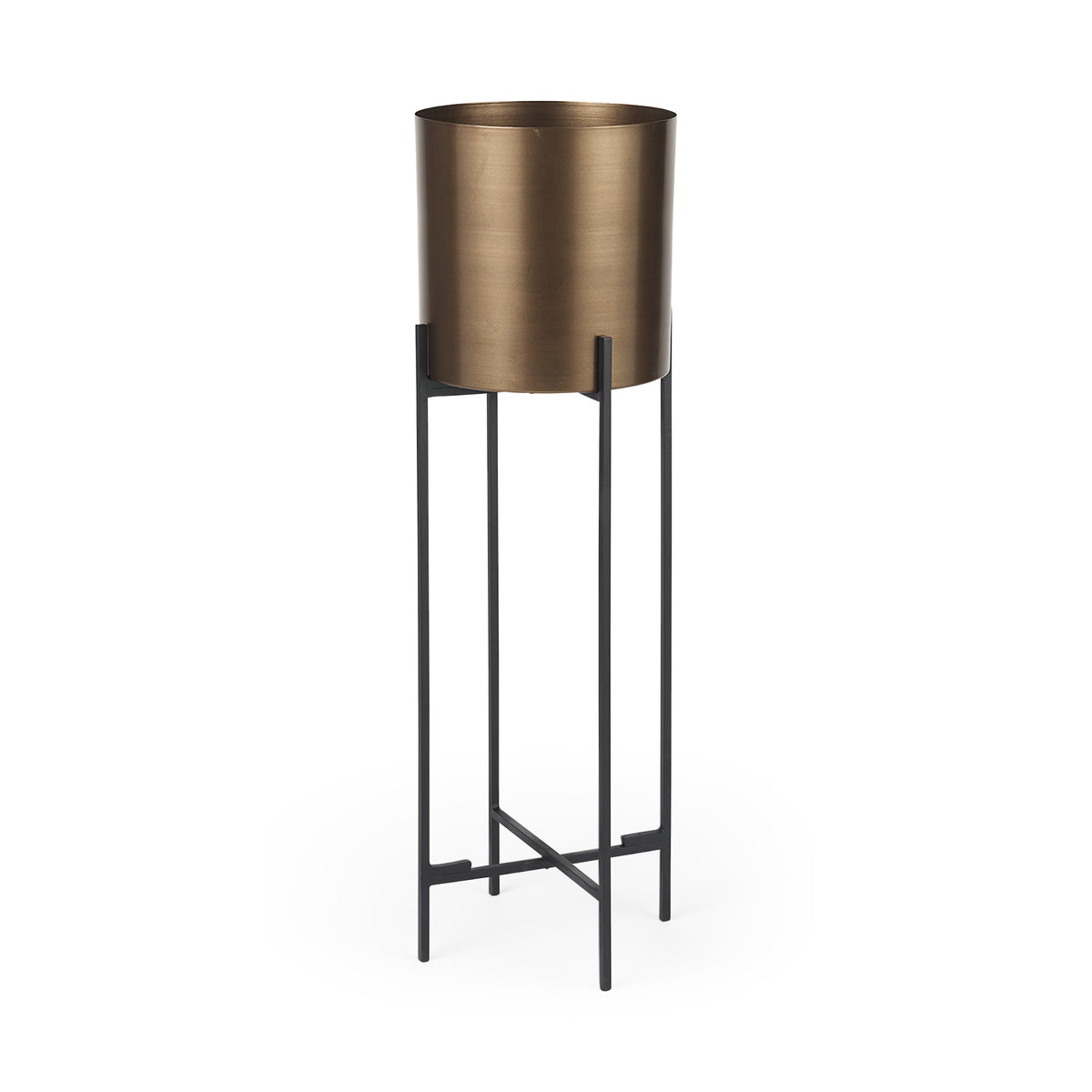 Sowerberry Plant Stand - Black/Bronze 11x11x33"-Plant & Magazine Racks-DECOROLALA