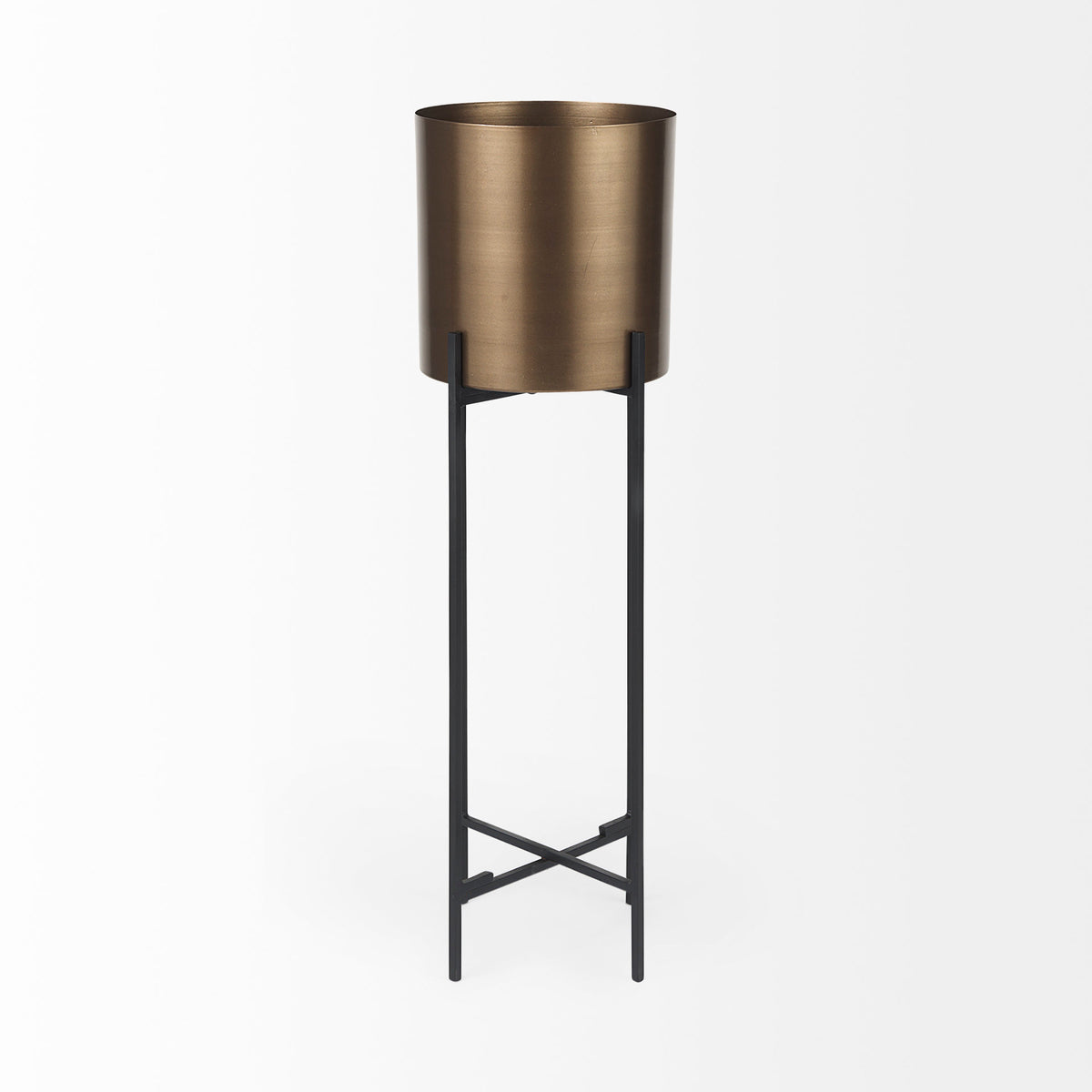 Sowerberry Plant Stand - Black/Bronze 11x11x33"-Plant & Magazine Racks-DECOROLALA