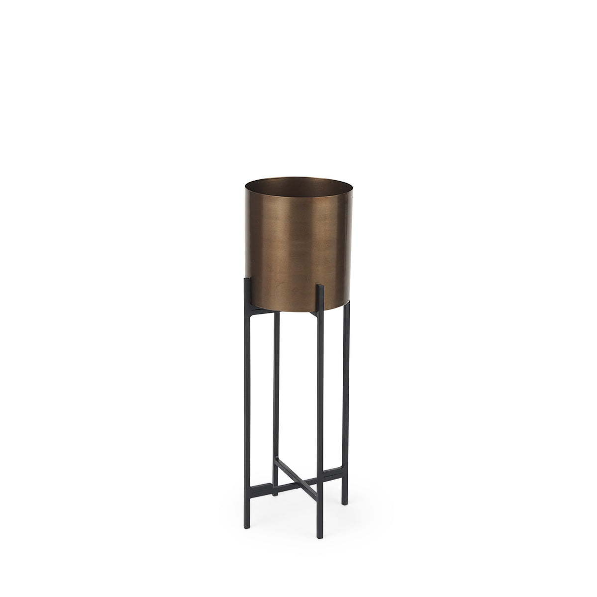 Sowerberry Plant Stand - Black/Bronze 9x9x24"-Plant & Magazine Racks-DECOROLALA