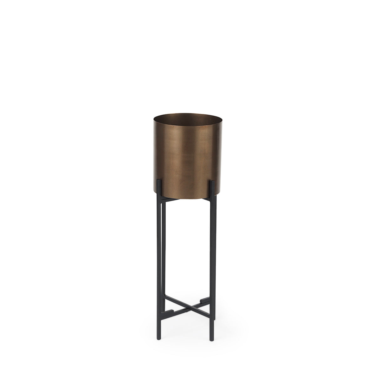 Sowerberry Plant Stand - Black/Bronze 9x9x24"-Plant & Magazine Racks-DECOROLALA
