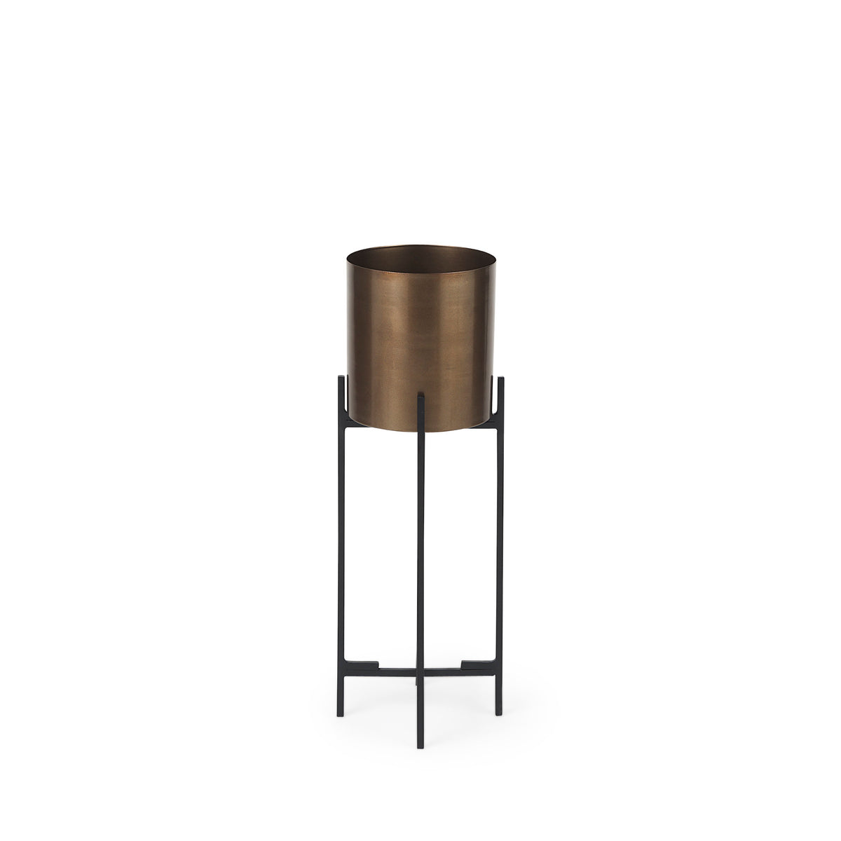 Sowerberry Plant Stand - Black/Bronze 9x9x24"-Plant & Magazine Racks-DECOROLALA