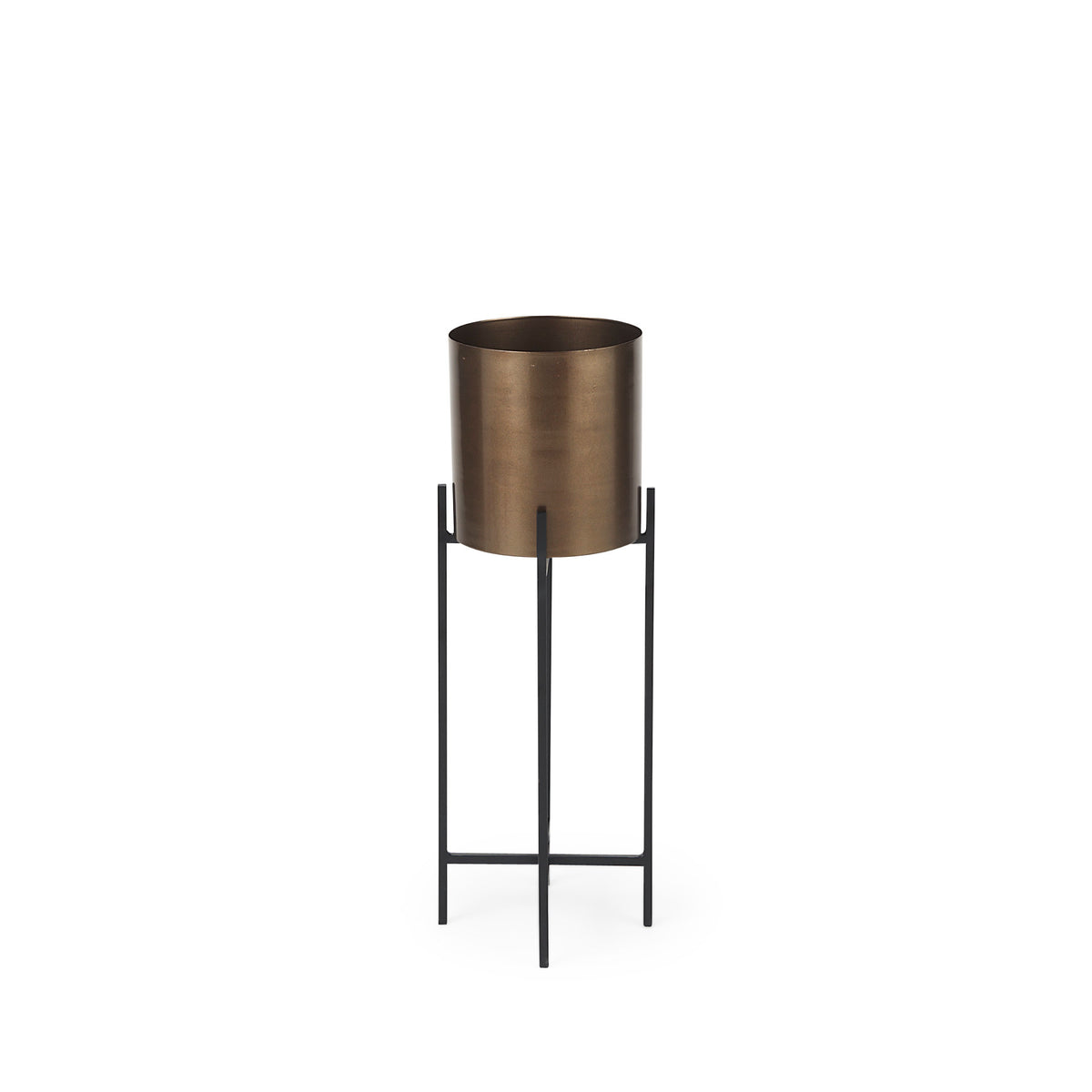 Sowerberry Plant Stand - Black/Bronze 9x9x24"-Plant & Magazine Racks-DECOROLALA