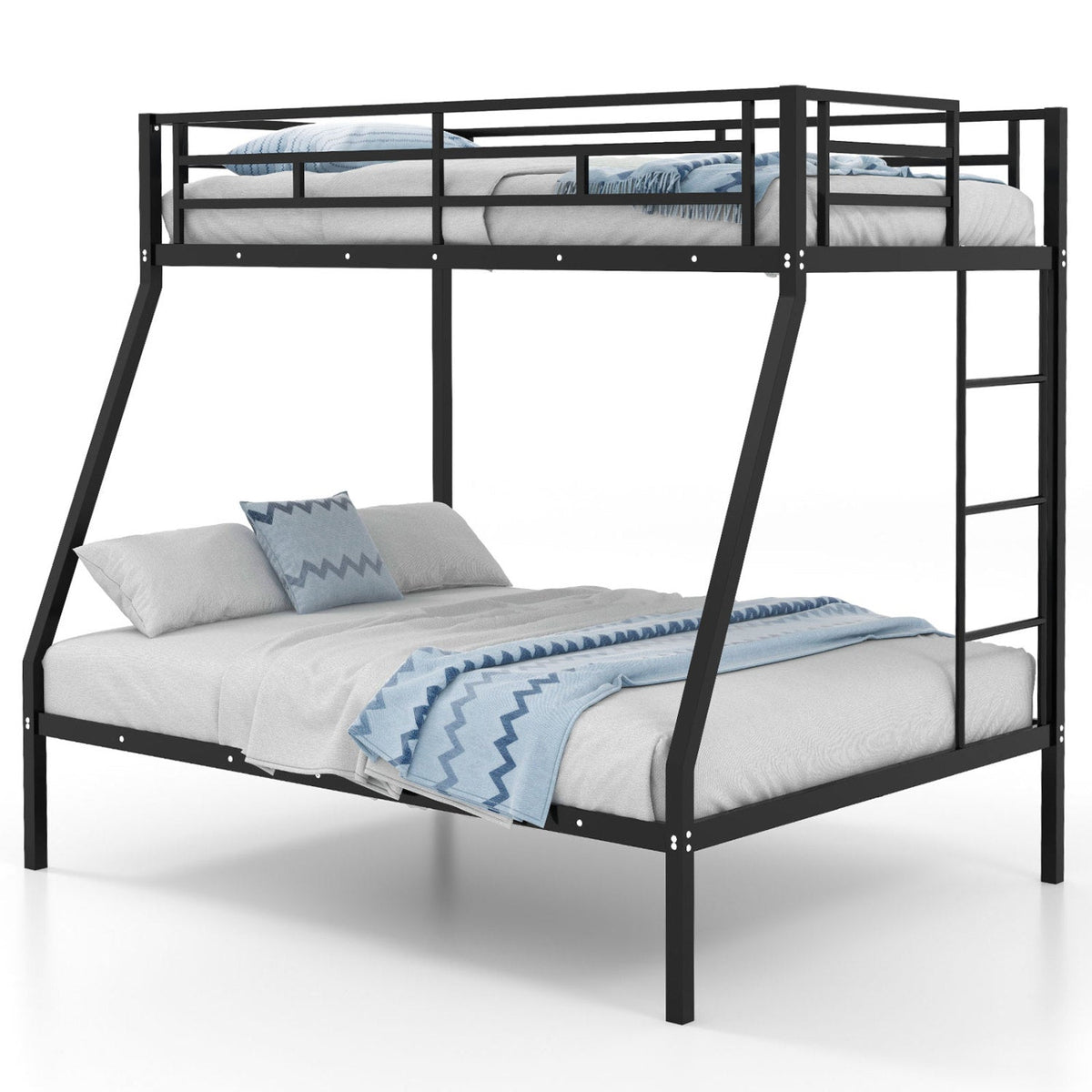 Space-saving Metal Slatted Bed Frame for Teens and Adults Noise-free No Box Spring Needed-Bunk Bed Frame-DECOROLALA