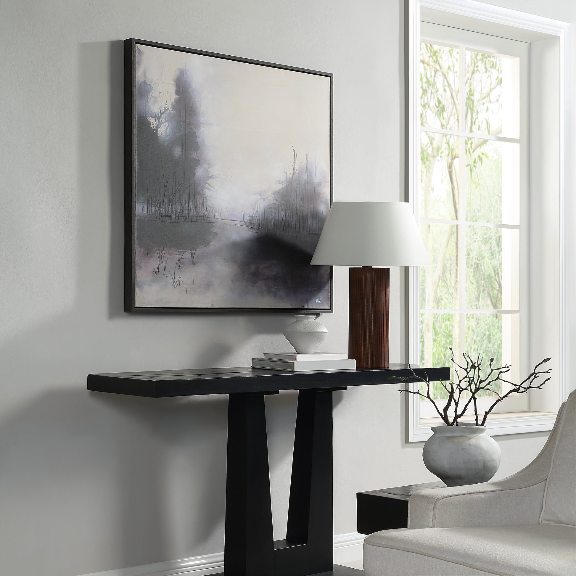 Spencer 40" H x 40" W Canvas Art, White-Canvas Art-DECOROLALA