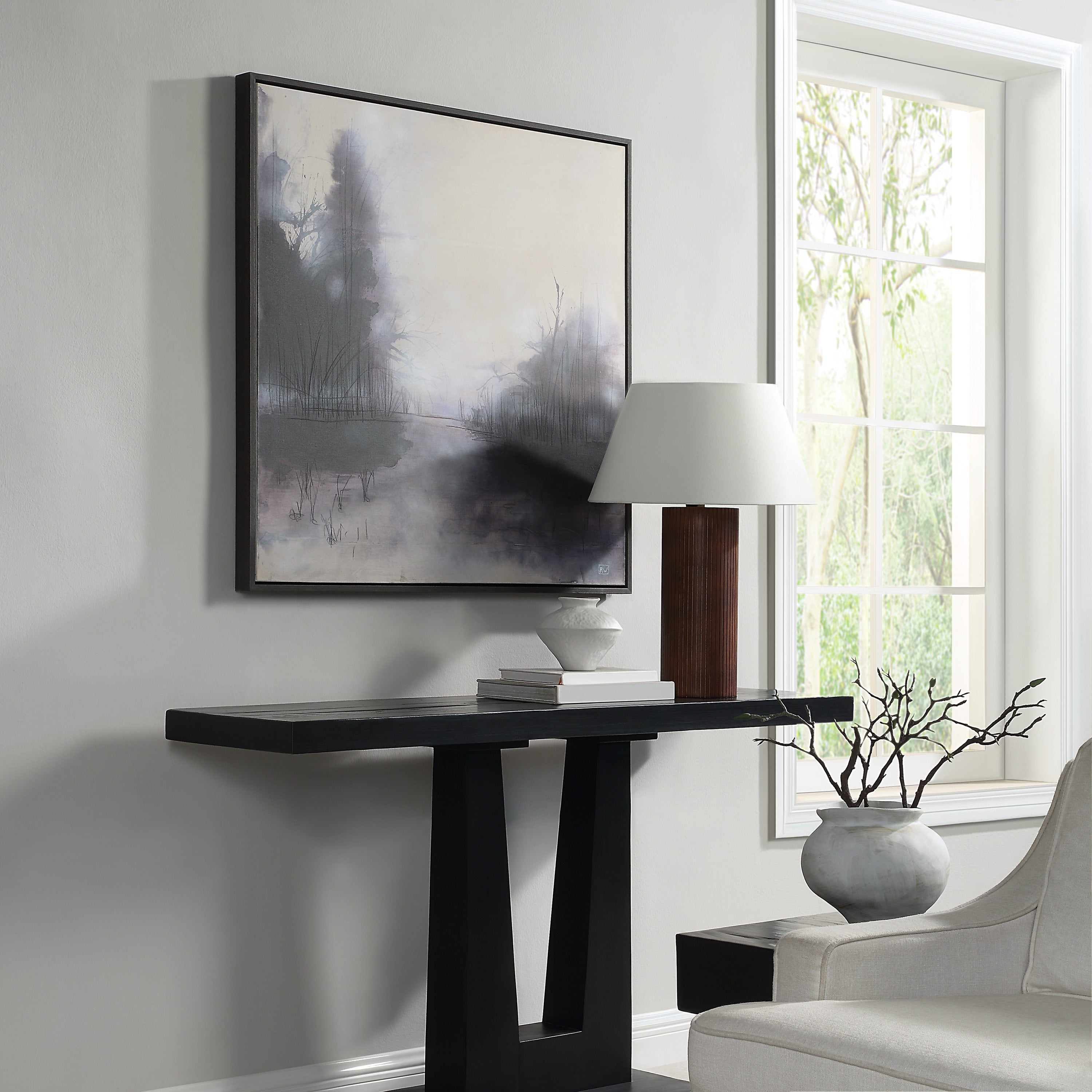 Spencer 40" H x 40" W Canvas Art, White-Canvas Art-DECOROLALA