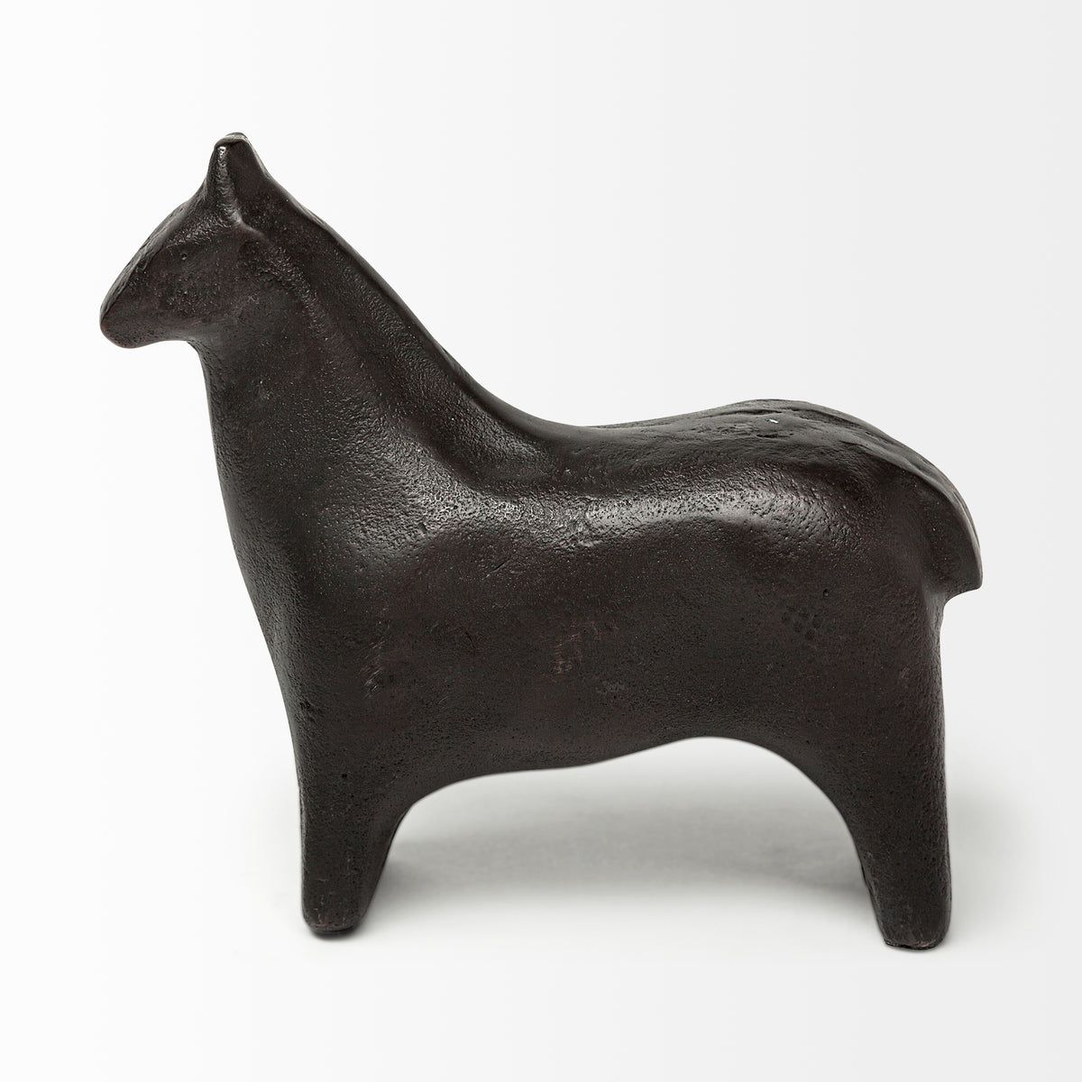 Sphynx II 7L x 2W Black Cast Aluminum Horse Shaped Object-Objects-DECOROLALA