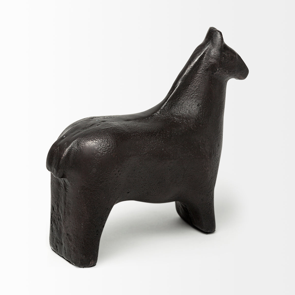 Sphynx II 7L x 2W Black Cast Aluminum Horse Shaped Object-Objects-DECOROLALA