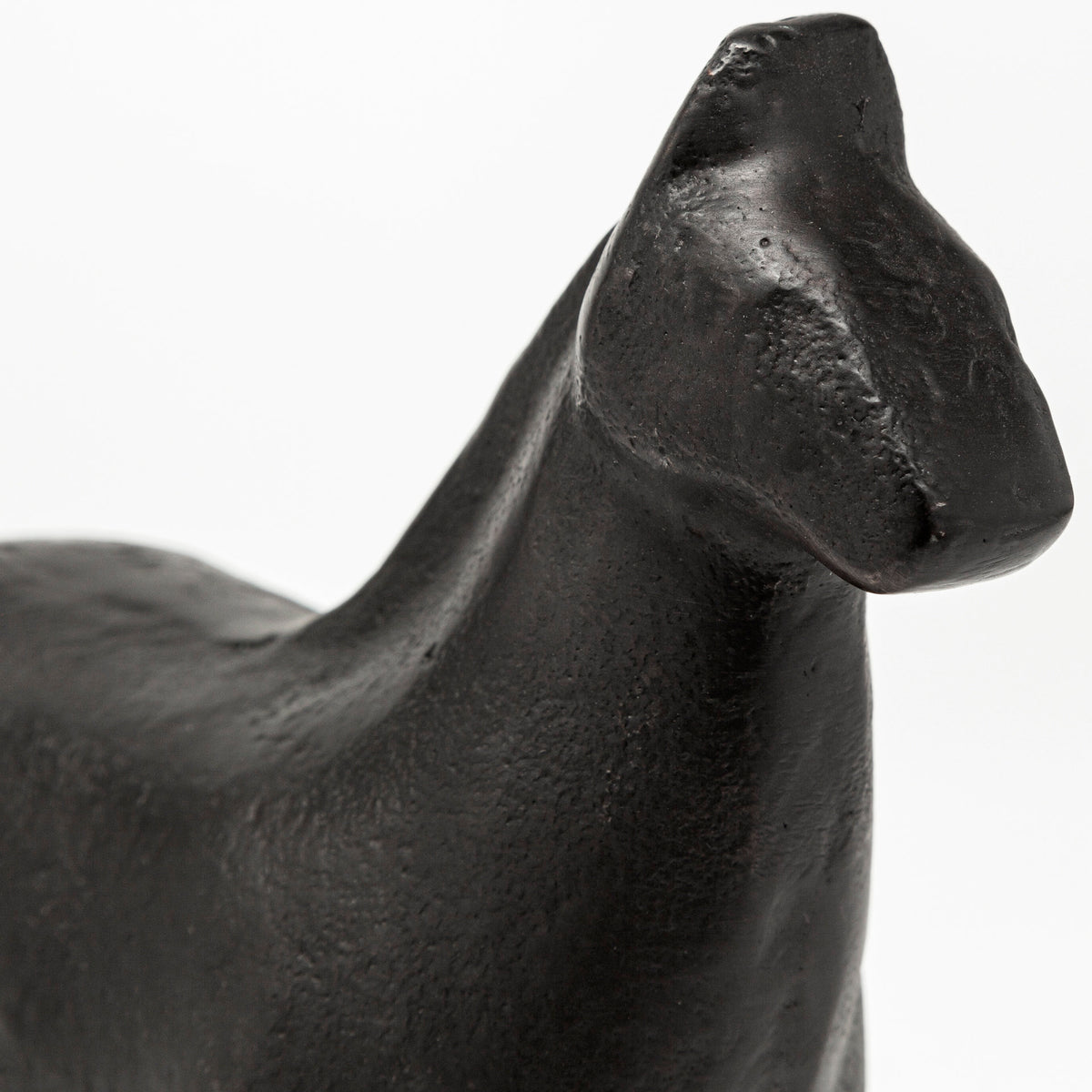 Sphynx II 7L x 2W Black Cast Aluminum Horse Shaped Object-Objects-DECOROLALA
