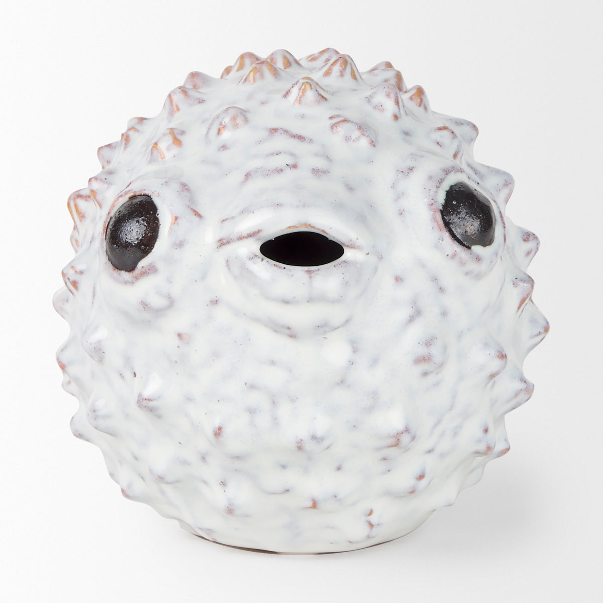 Spike II Large Ceramic Puffer Fish - Off-White 10"L x 6"W-Objects-DECOROLALA