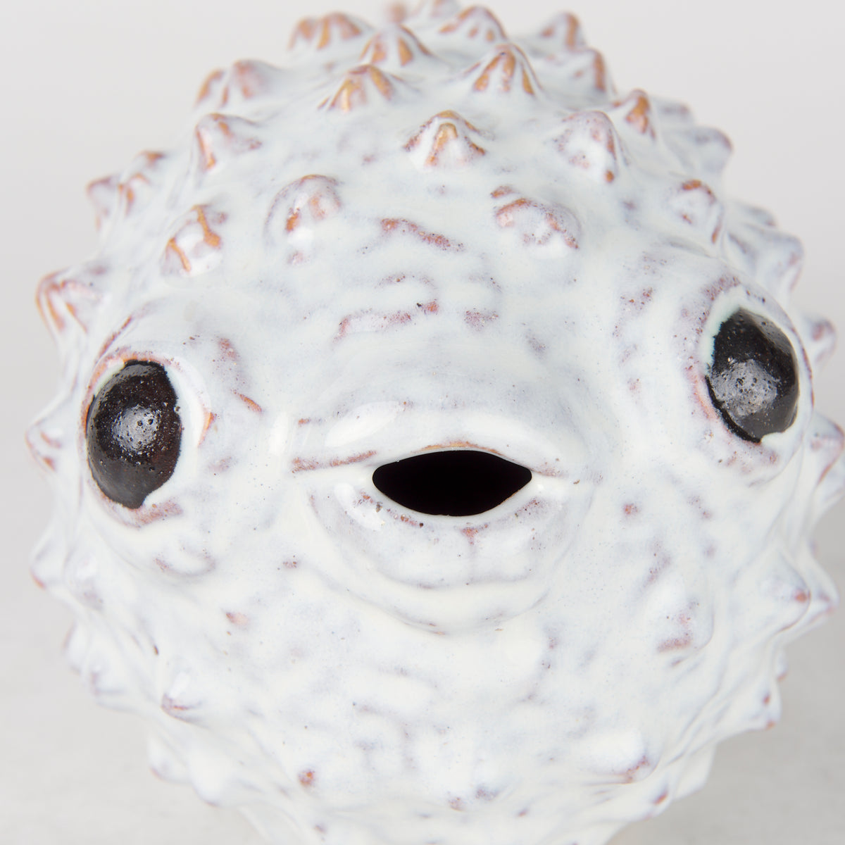 Spike II Large Ceramic Puffer Fish - Off-White 10"L x 6"W-Objects-DECOROLALA