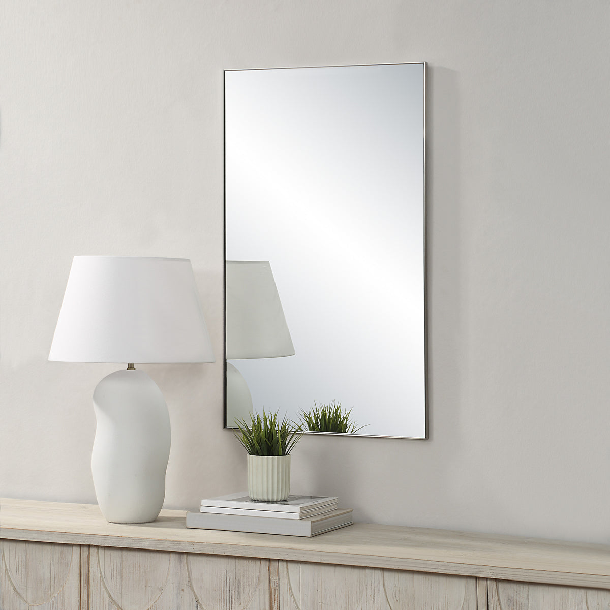 Spili 36" H x 22" W Wall Mirror, Grey-Mirrors-DECOROLALA