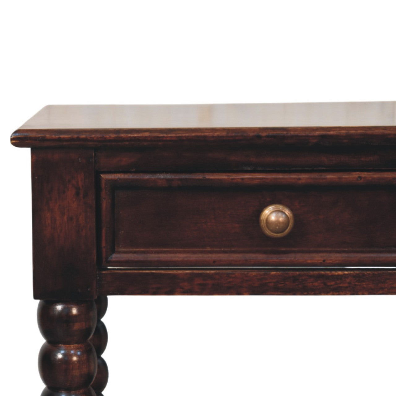 Spindle Winewood Bedside Table - Solid Mango Wood with Drawer-Nightstand-DECOROLALA