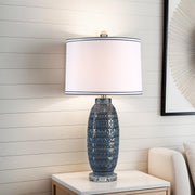 Spirea 30.47" Table Lamp, Prussian Blue Ceramic-Table Lamp-DECOROLALA