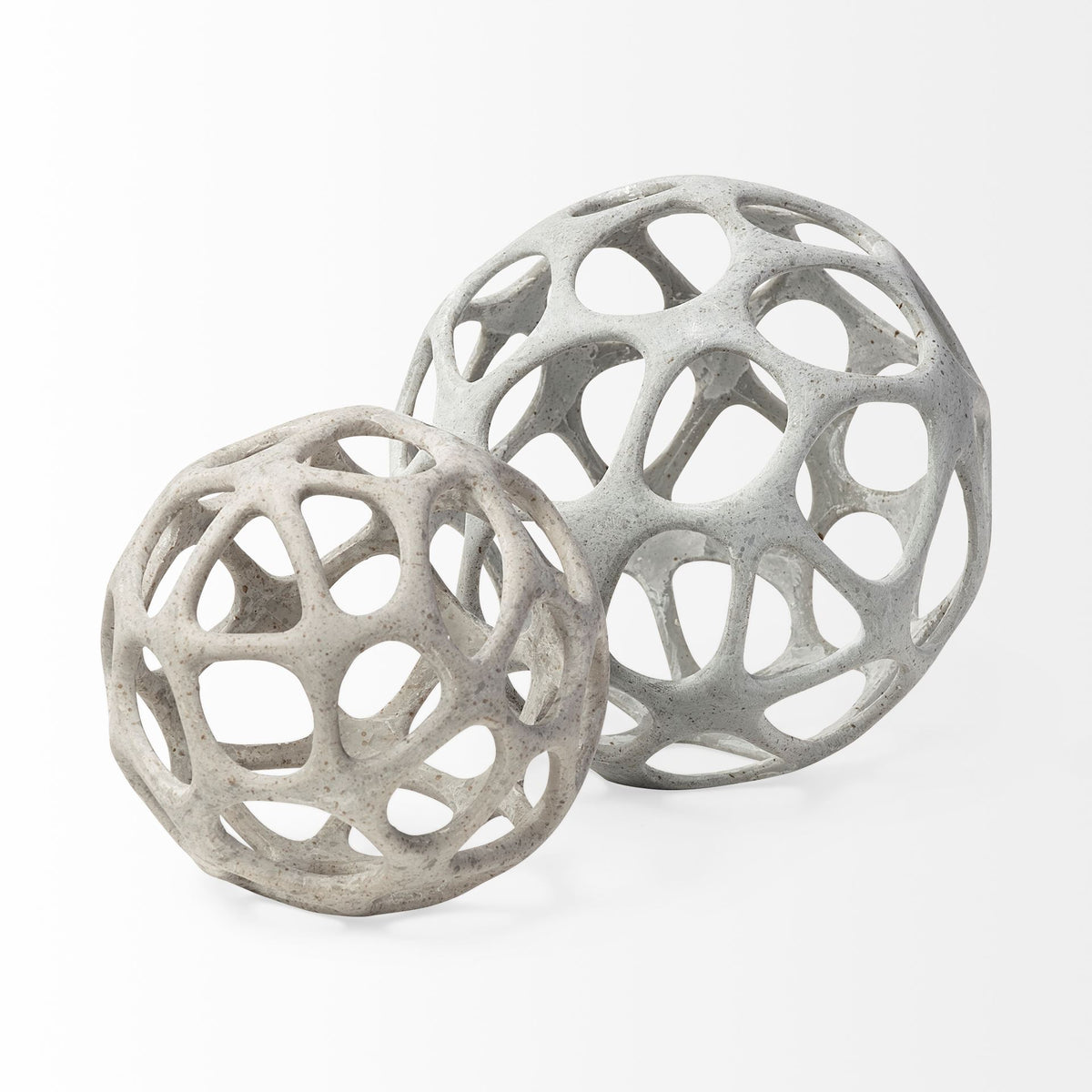 Spiro 6L x 6W Off-White Hollow Decorative Orb-Objects-DECOROLALA