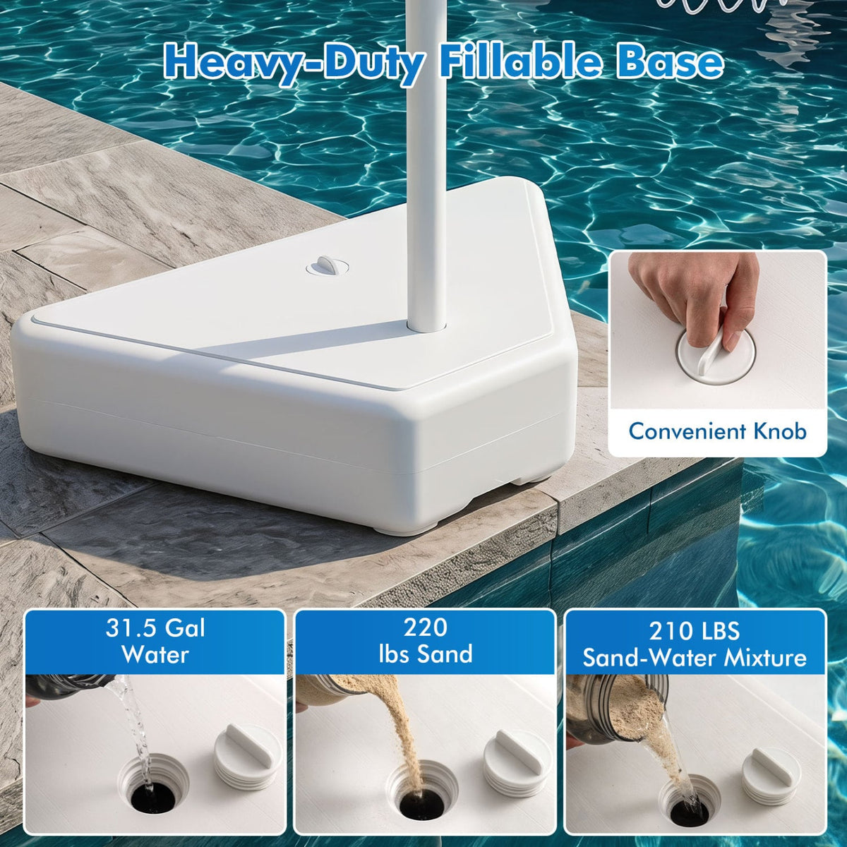 Splash & Shoot Pool Basketball Hoop with Adjustable Height & 2 Balls and Pump-White-Sporting Goods-DECOROLALA