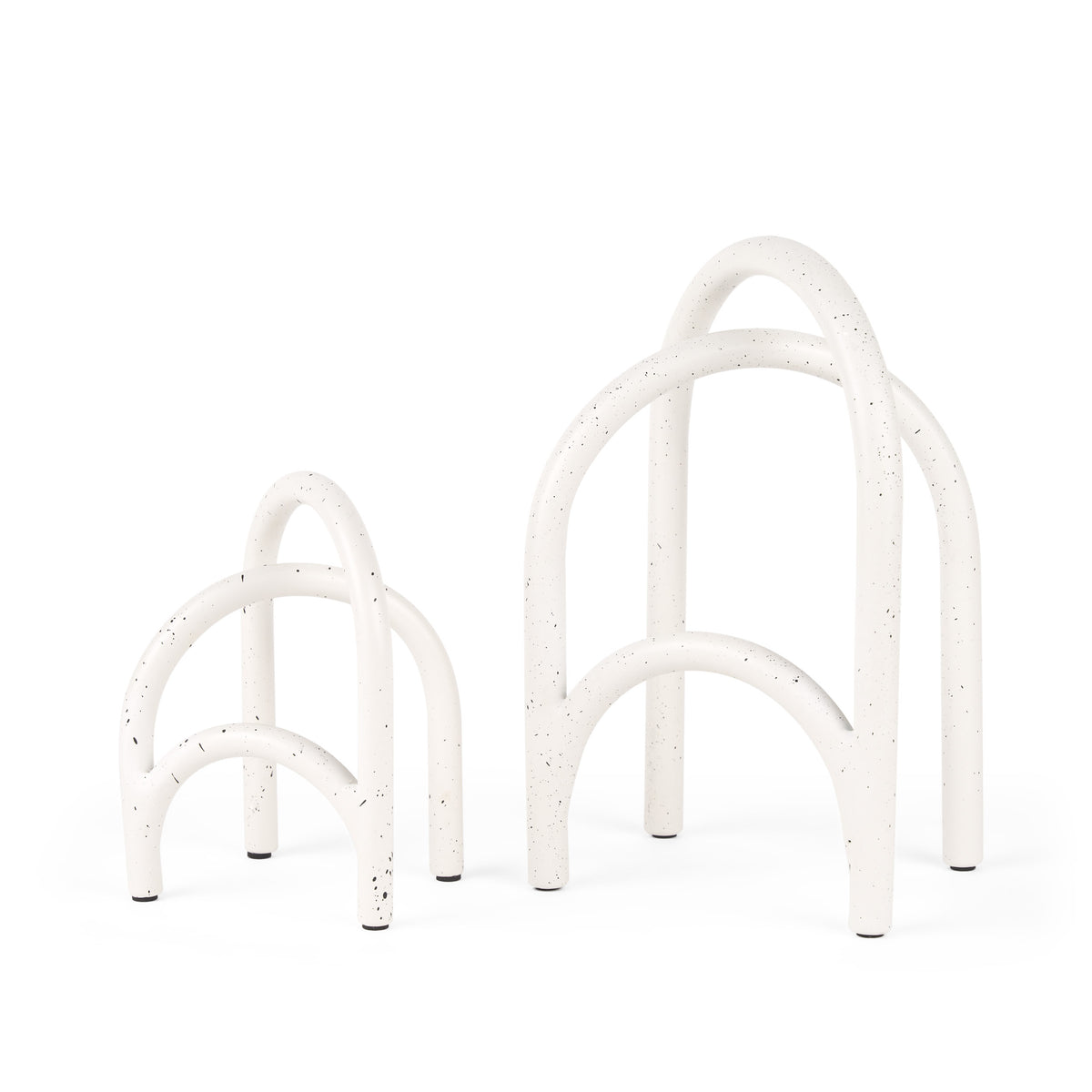 Springe White & Gray Speckled Arch Decorative Object (Set of 2)-Objects-DECOROLALA