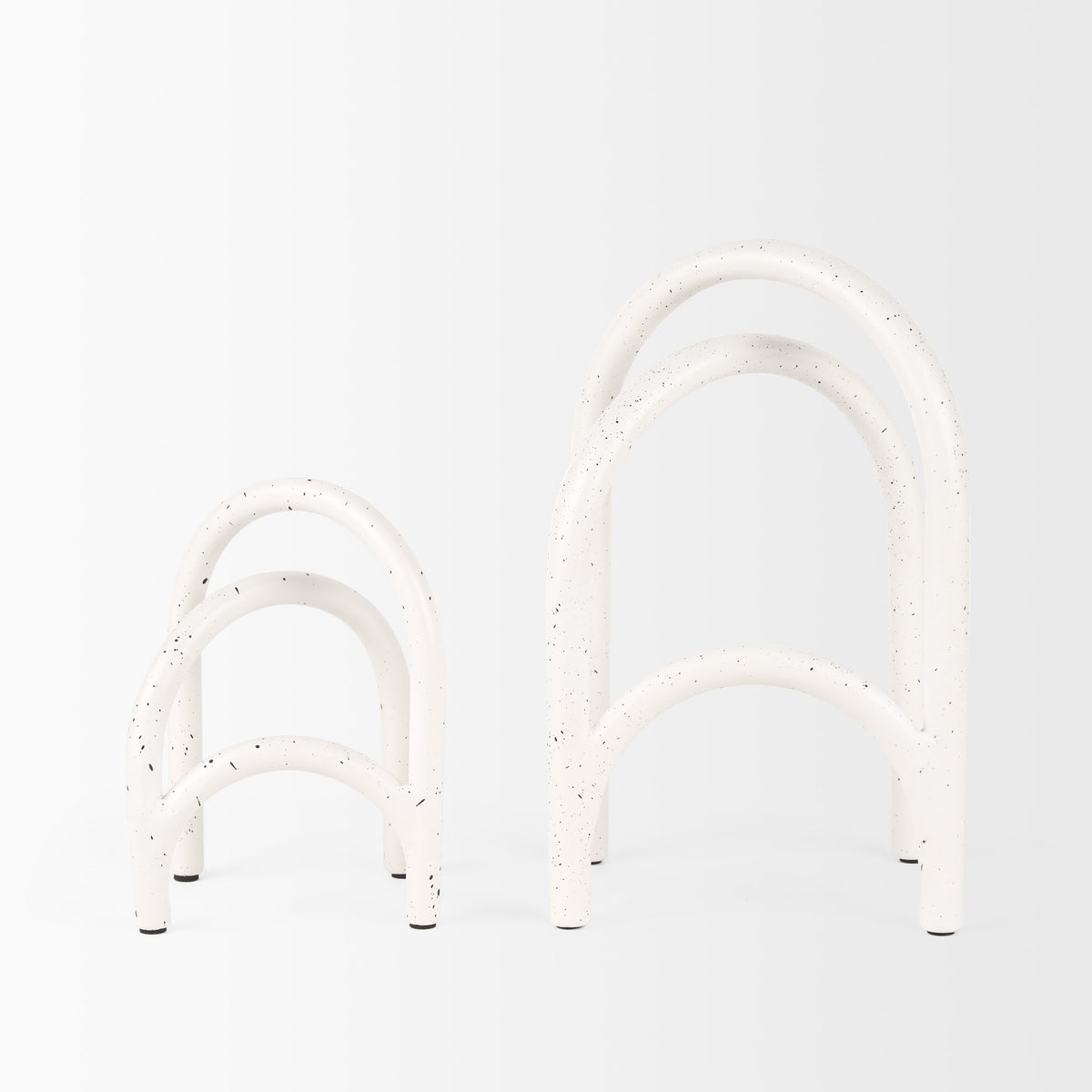 Springe White & Gray Speckled Arch Decorative Object (Set of 2)-Objects-DECOROLALA