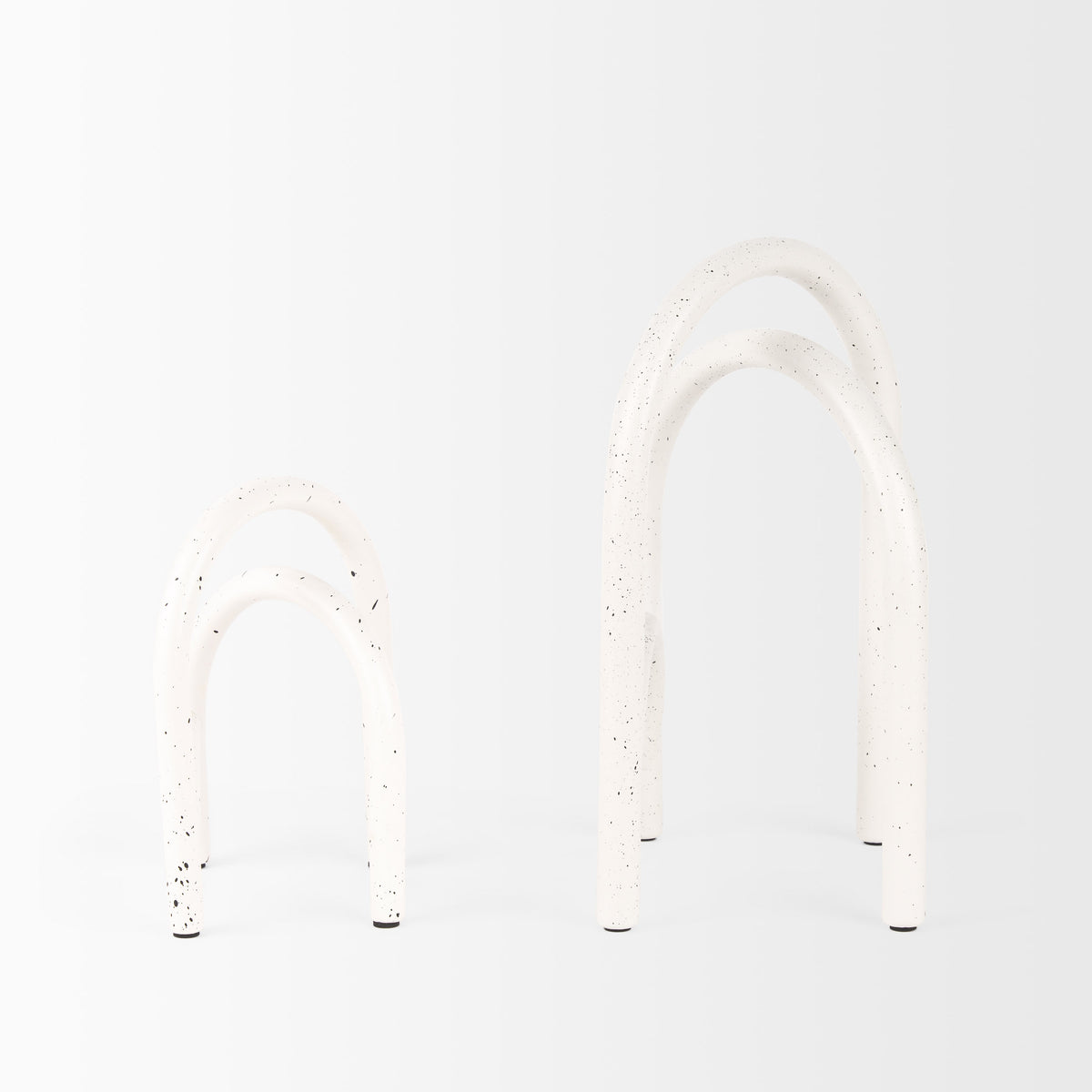 Springe White & Gray Speckled Arch Decorative Object (Set of 2)-Objects-DECOROLALA