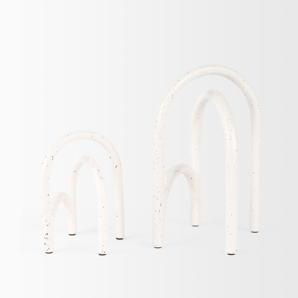 Springe White & Gray Speckled Arch Decorative Object (Set of 2)-Objects-DECOROLALA