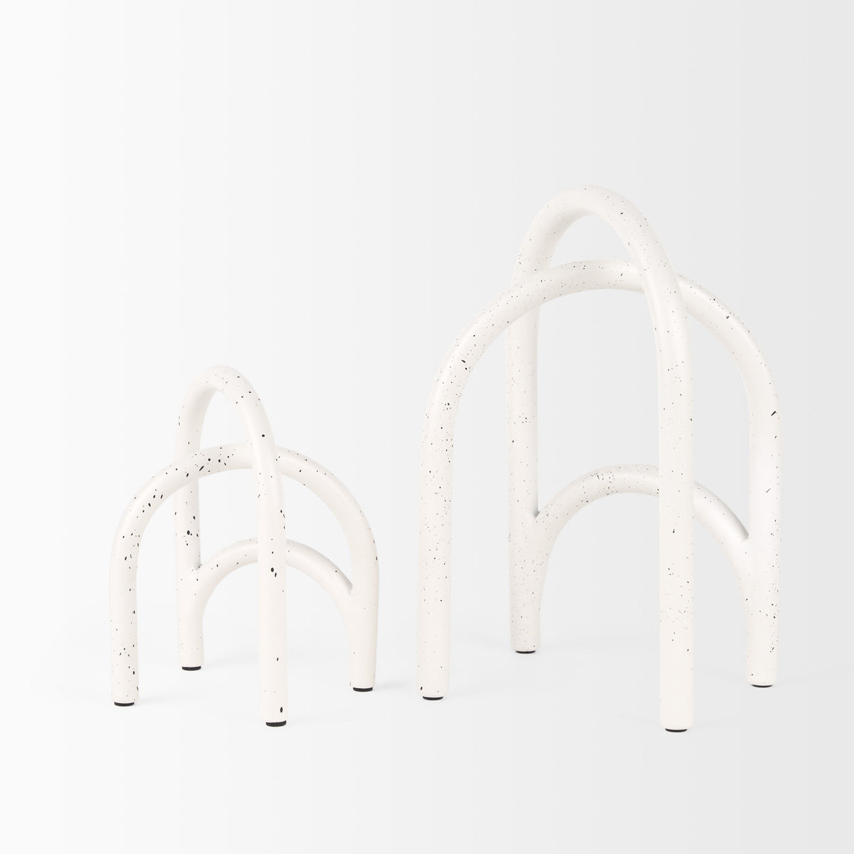 Springe White & Gray Speckled Arch Decorative Object (Set of 2)-Objects-DECOROLALA