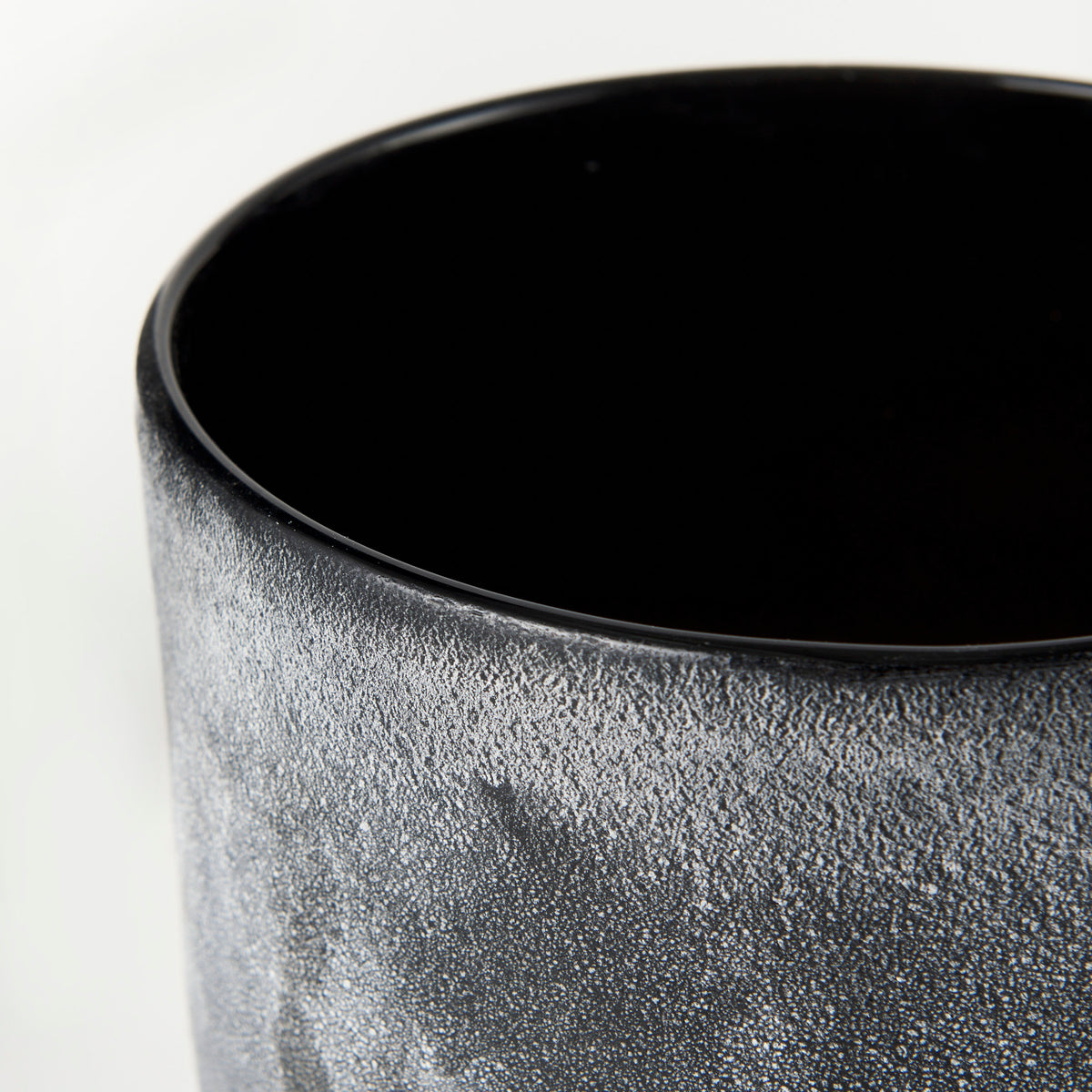 Squally 8.0L x 8.0W x 8.6H Black/Brown Glass Ombre Textured Vase-Vase-DECOROLALA