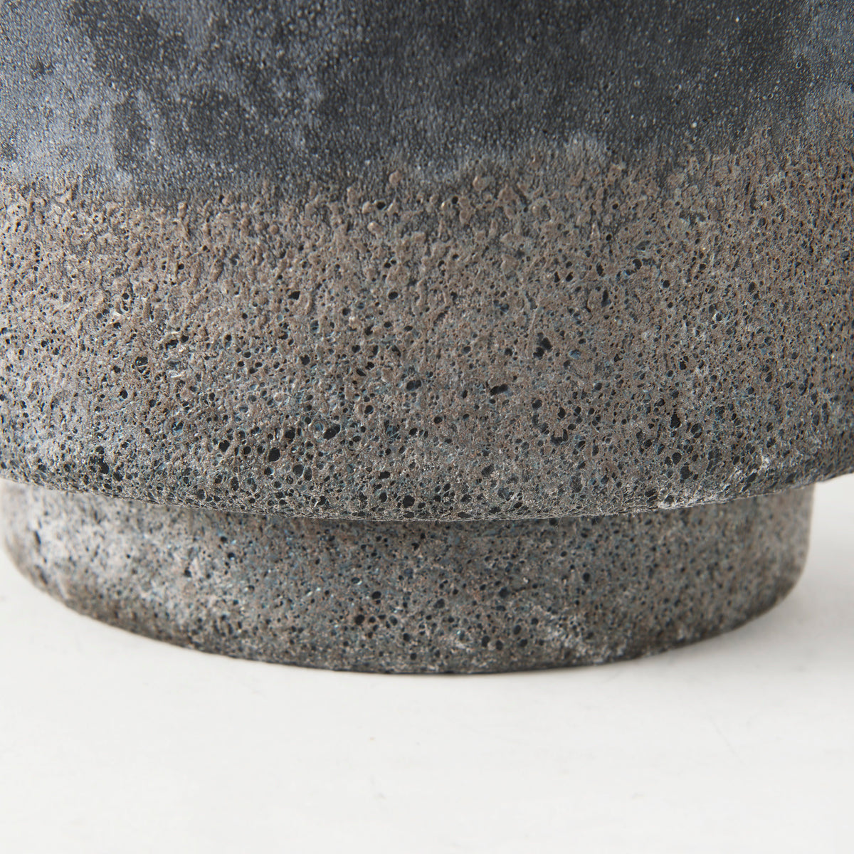 Squally 8.0L x 8.0W x 8.6H Black/Brown Glass Ombre Textured Vase-Vase-DECOROLALA