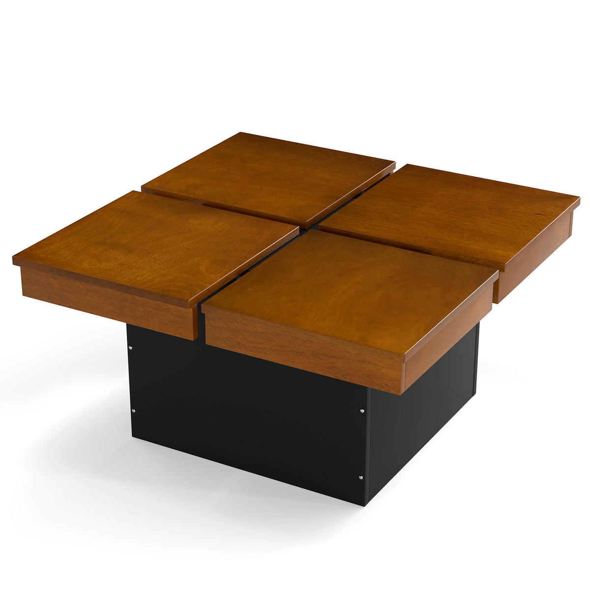 Square Coffee Table Mid Century Modern Center Table-Walnut-Coffee Tables-DECOROLALA