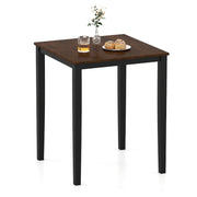 Square Dining Table with Solid Wood Frame for 4-Person-Black-Dining Tables-DECOROLALA