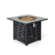 Square Propane Fire Pit Table with Lava Rocks and Rain Cover-Fire Pit Tables-DECOROLALA