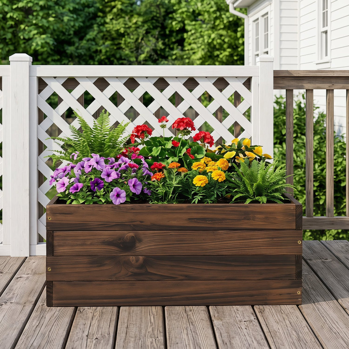 Square Raised Garden Bed Flower Vegetables Seeds Planter-Raised Garden Beds-DECOROLALA
