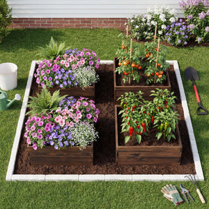 Square Raised Garden Bed Flower Vegetables Seeds Planter – DECOROLALA