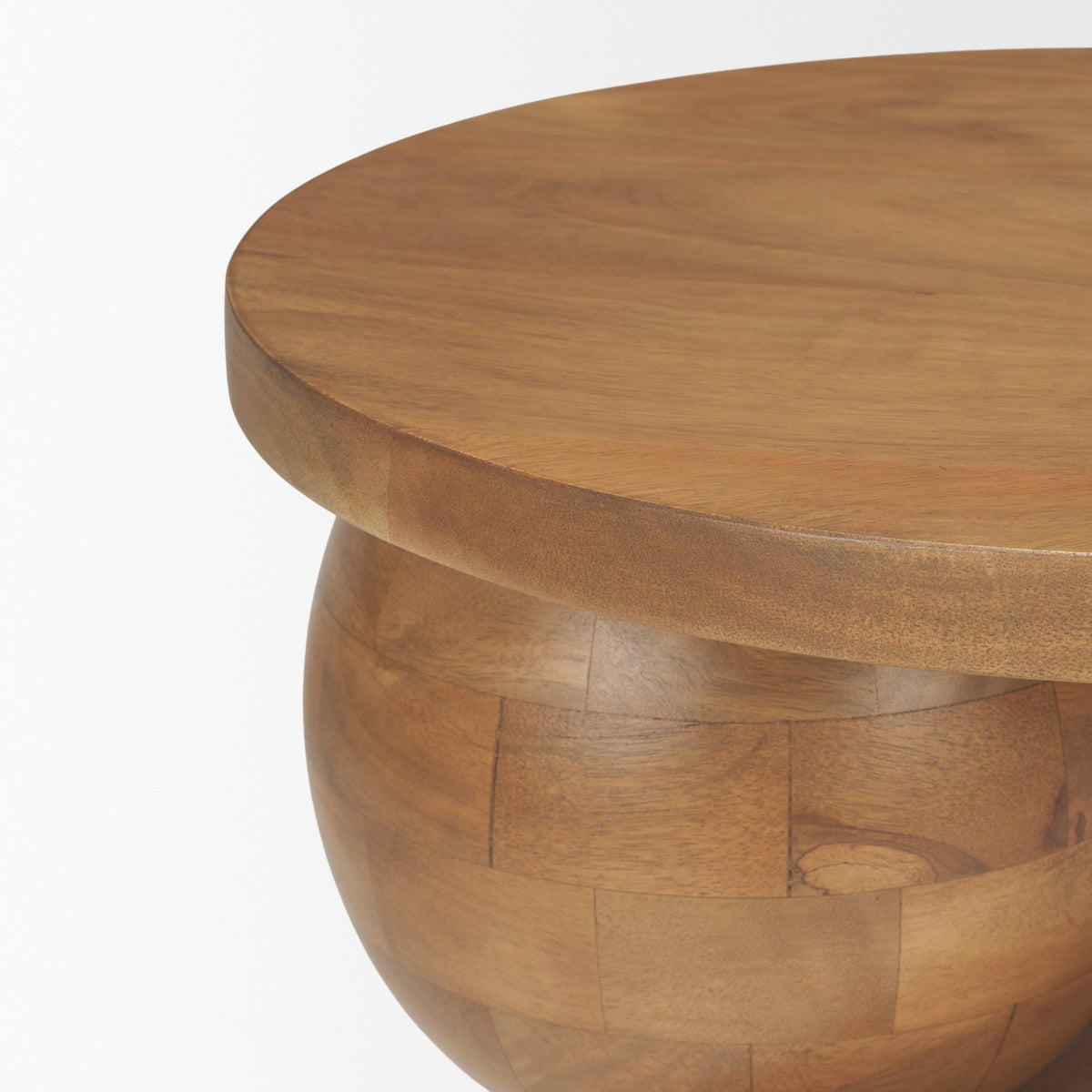 Stack Light Brown Wood Geometric Accent Table-Accent Tables-DECOROLALA