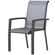 Stackable Patio Chairs Set of 4 Grey Mesh-DECOROLALA