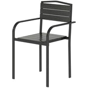 Stackable Patio Dining Chairs - Set of 4 Black HDPE-DECOROLALA
