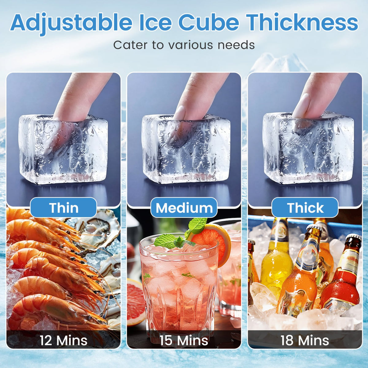 Stainless Steel Commercial Ice Maker 110 lbs/24H-Ice Makers-DECOROLALA