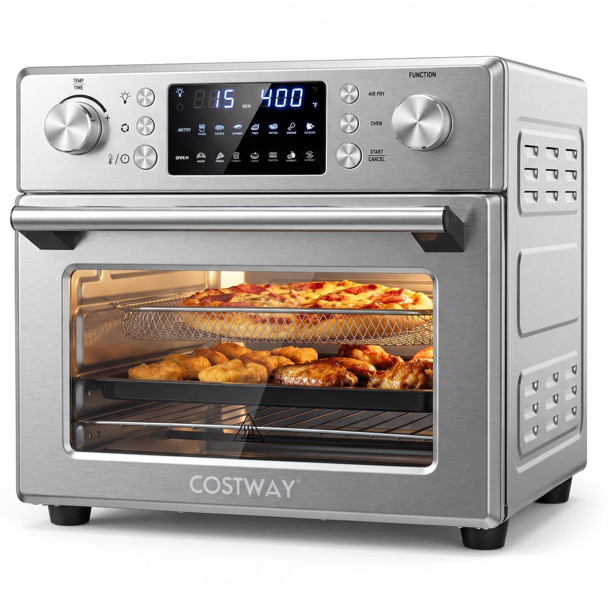 Stainless Steel Countertop Convection Oven with Bake-Silver-Toaster Ovens-DECOROLALA