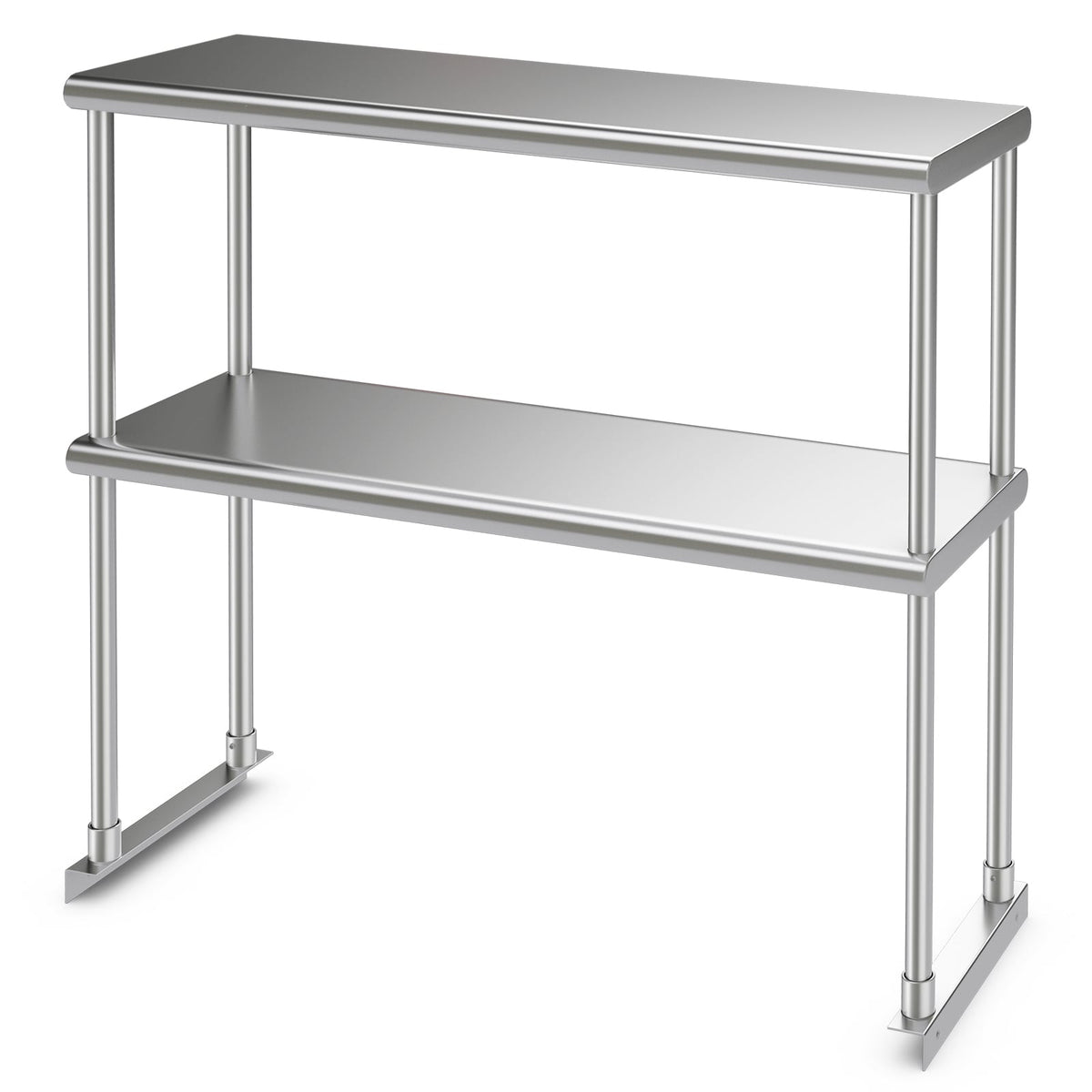 Stainless Steel Overshelf with Adjustable Lower Shelf for Restaurant Kitchen-Kitchen Tools-DECOROLALA