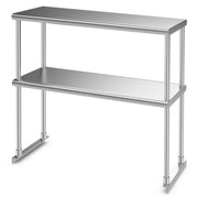 Stainless Steel Overshelf with Adjustable Lower Shelf for Restaurant Kitchen-Kitchen Tools-DECOROLALA