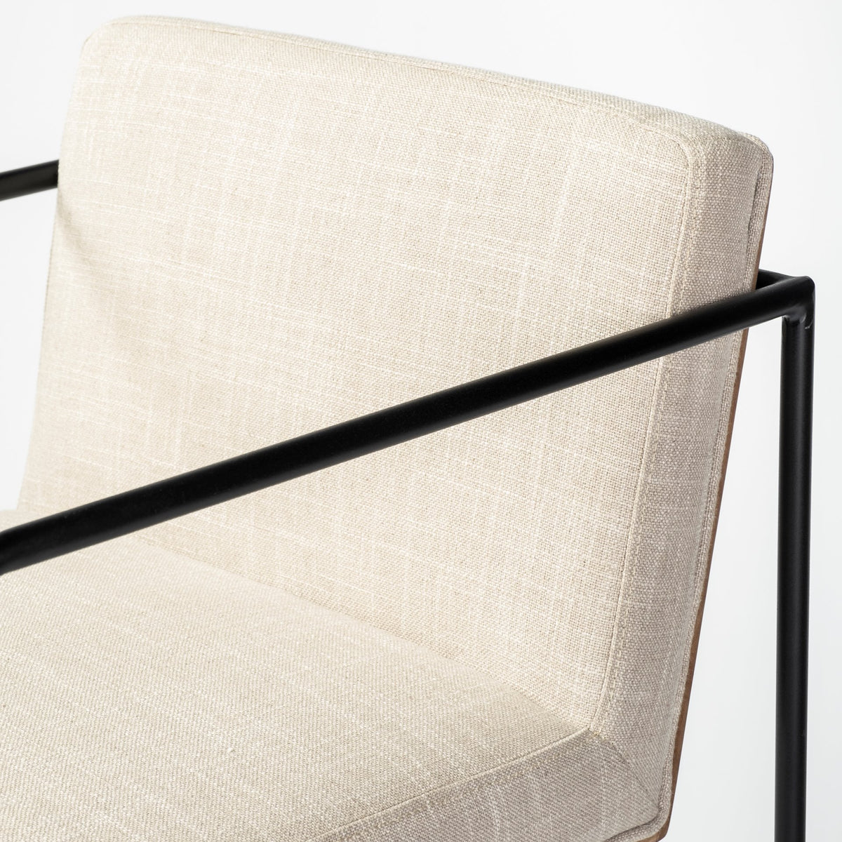 Stamford 36" Total Height Light Beige Upholstered Seat w/ Wood Back, Metal Frame Counter Stool-Bar Stools-DECOROLALA