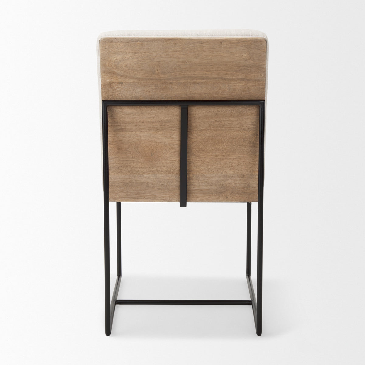 Stamford High-Back Dining Side Chair | Beige Linen w/ Black Metal-Dining Chairs-DECOROLALA