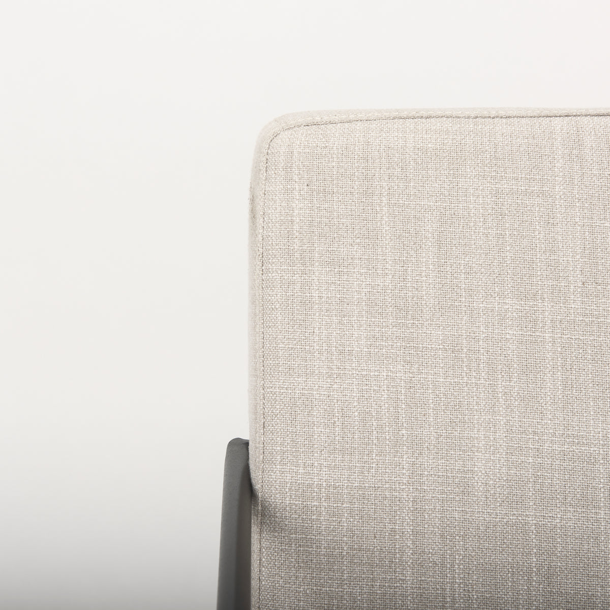 Stamford High-Back Dining Side Chair | Beige Linen w/ Black Metal-Dining Chairs-DECOROLALA