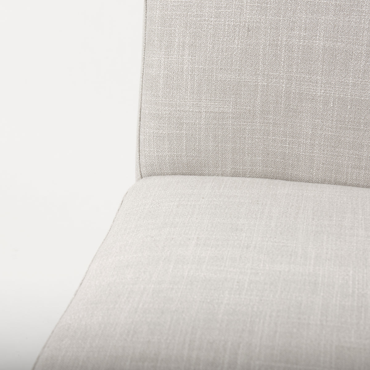 Stamford High-Back Dining Side Chair | Beige Linen w/ Black Metal-Dining Chairs-DECOROLALA