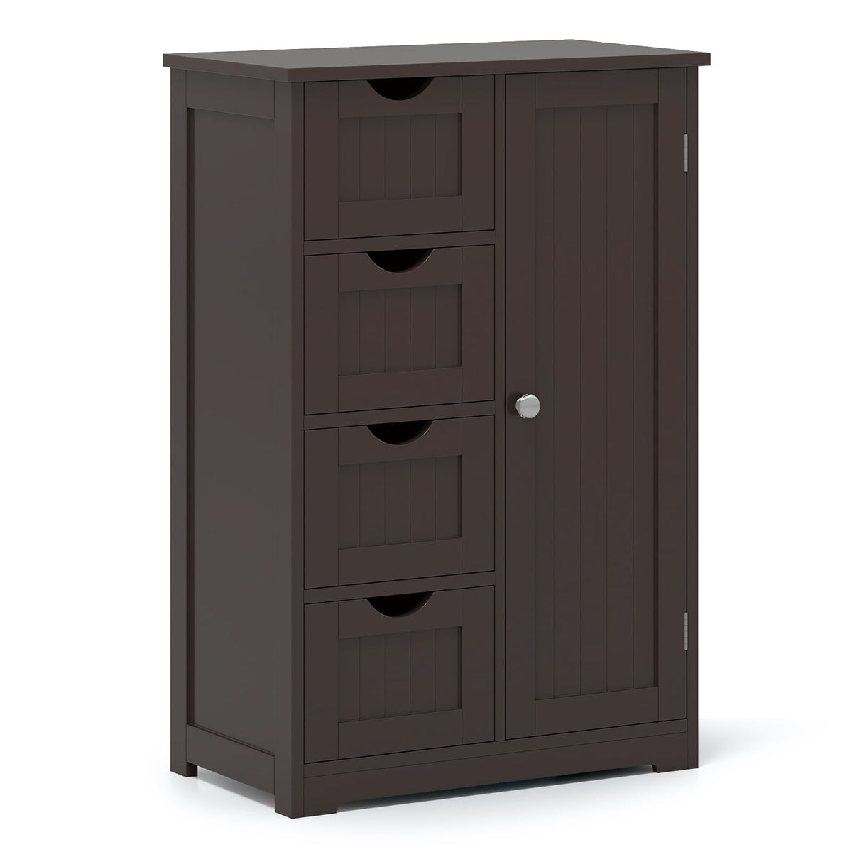 Standing Indoor Wooden Cabinet with 4 Drawers-Brown-Floor Cabinets-DECOROLALA