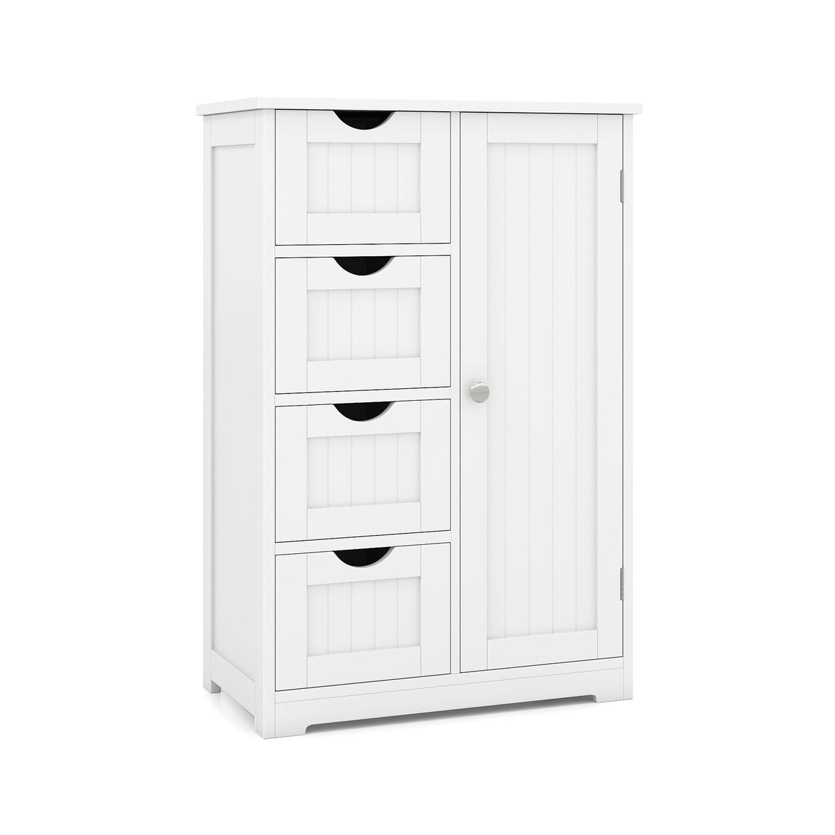 Standing Indoor Wooden Cabinet with 4 Drawers-White-Floor Cabinets-DECOROLALA