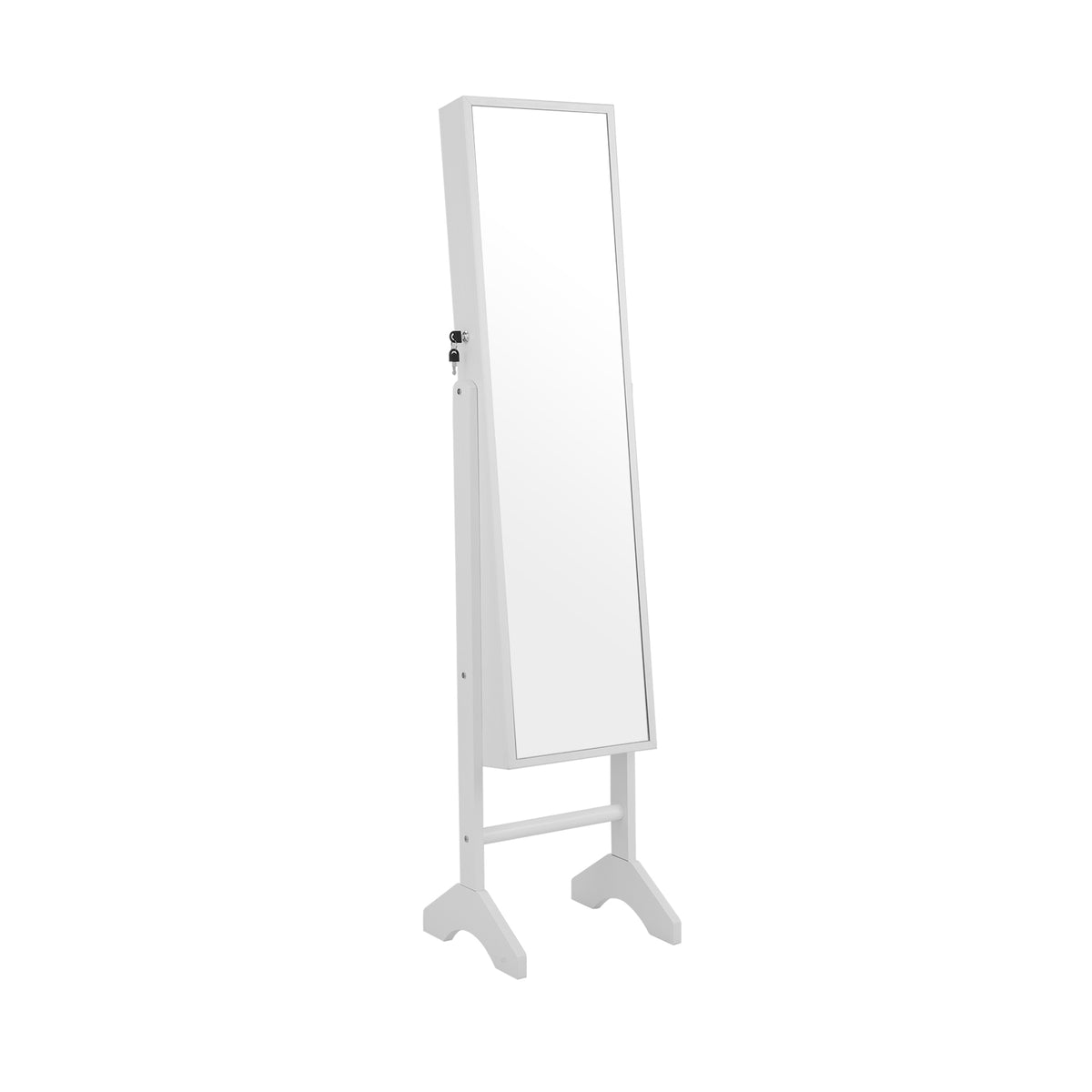 Standing Jewelry Cabinet Jewelry Armoire Cabinet with Full-White-Jewelry Armoires-DECOROLALA