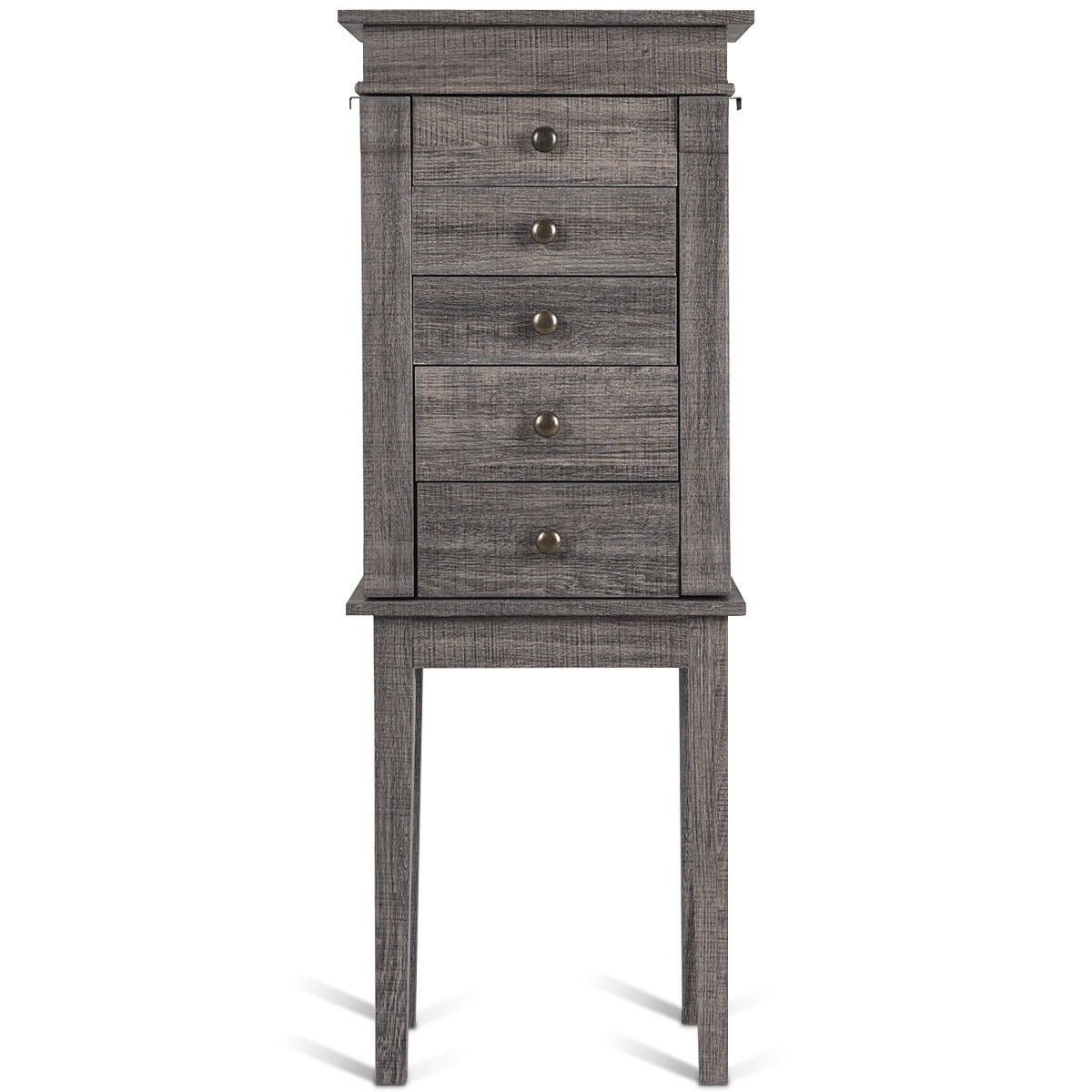 Standing Jewelry Cabinet Storage Organizer with Wooden Legs-Jewelry Armoires-DECOROLALA