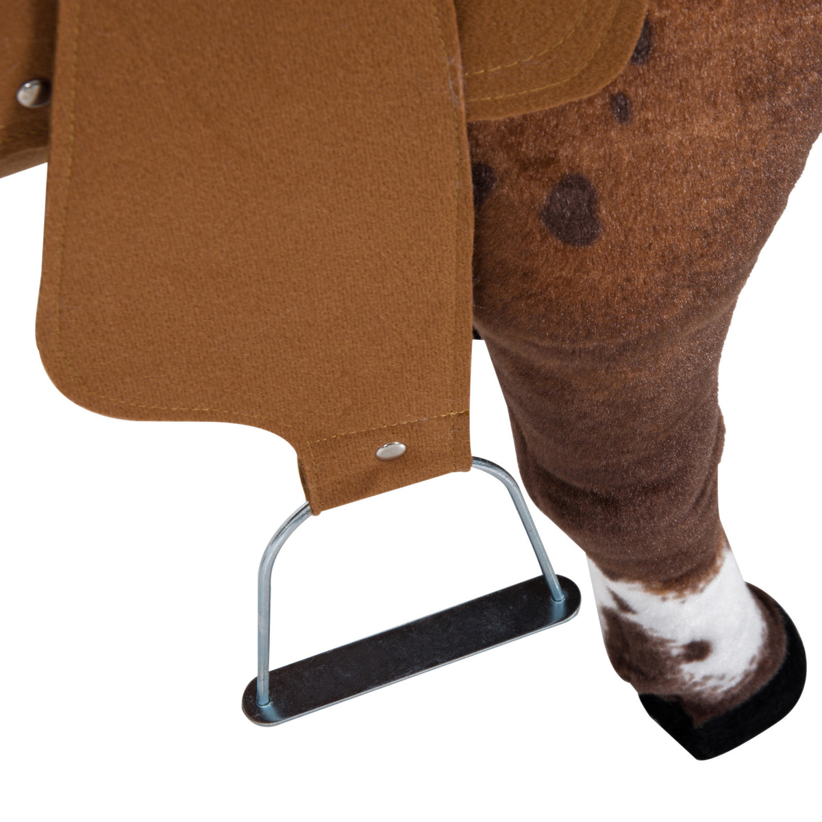 Standing Plush Ride-On Horse Toy - Brown, Ages 3-8-Toys & Games > Baby & Toddler Toys > Riding & Rocking Toys > Rocking Horses-DECOROLALA