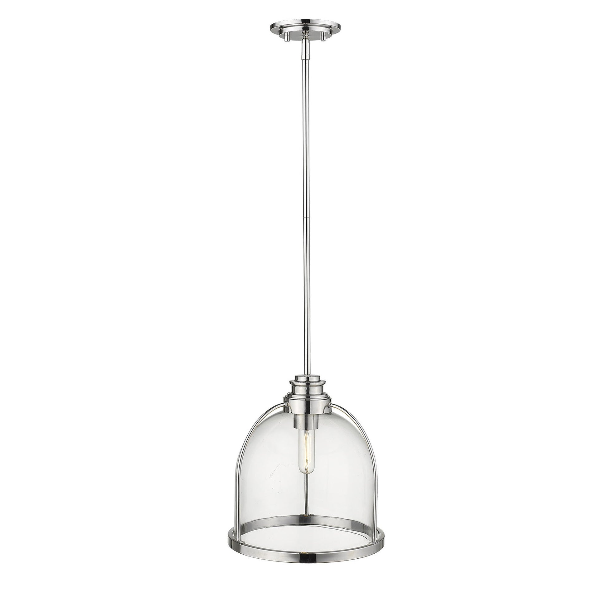 Stanton 1-Light Polished Nickel Pendant-Pendants-Hanging Lights-DECOROLALA