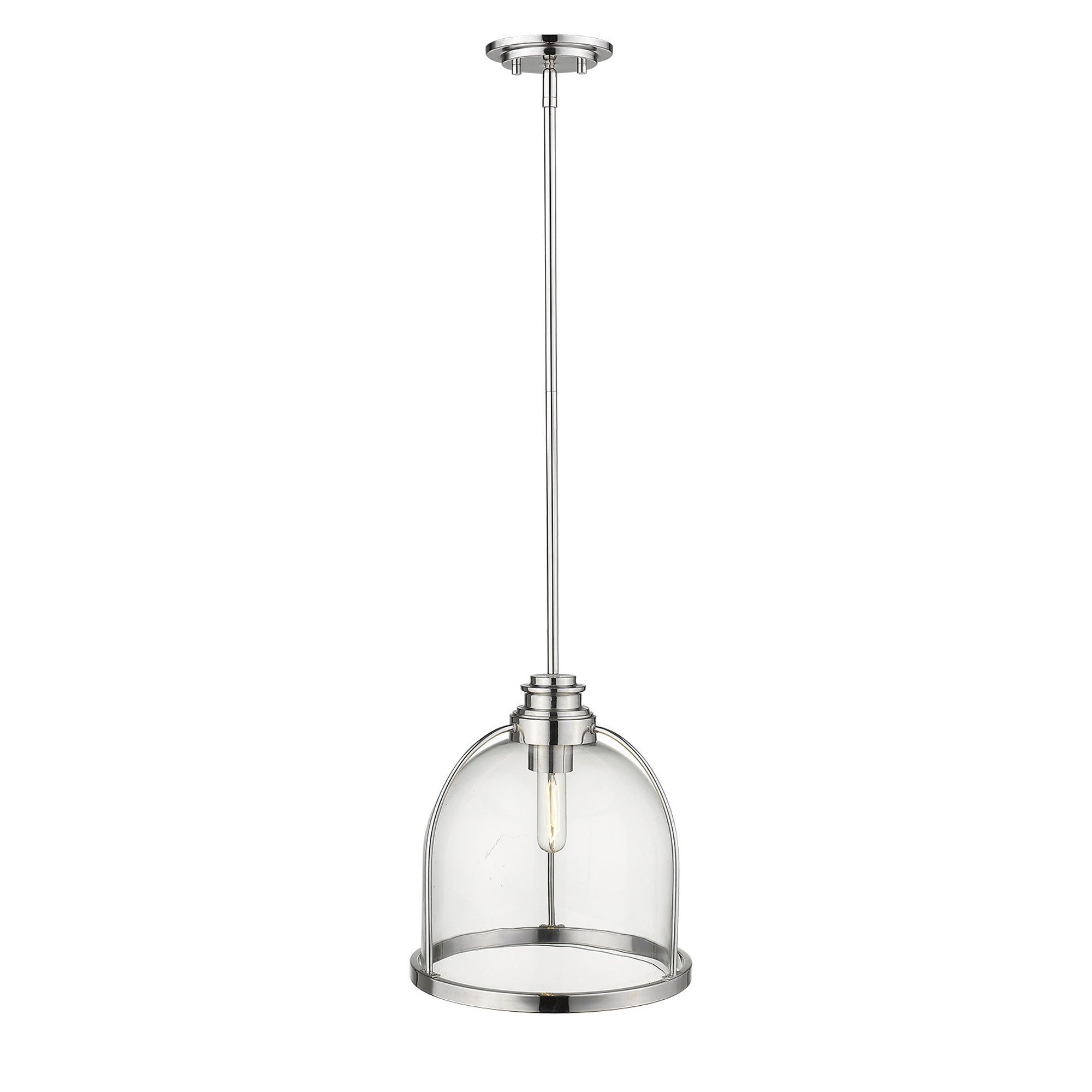 Stanton 1-Light Polished Nickel Pendant-Pendants-Hanging Lights-DECOROLALA