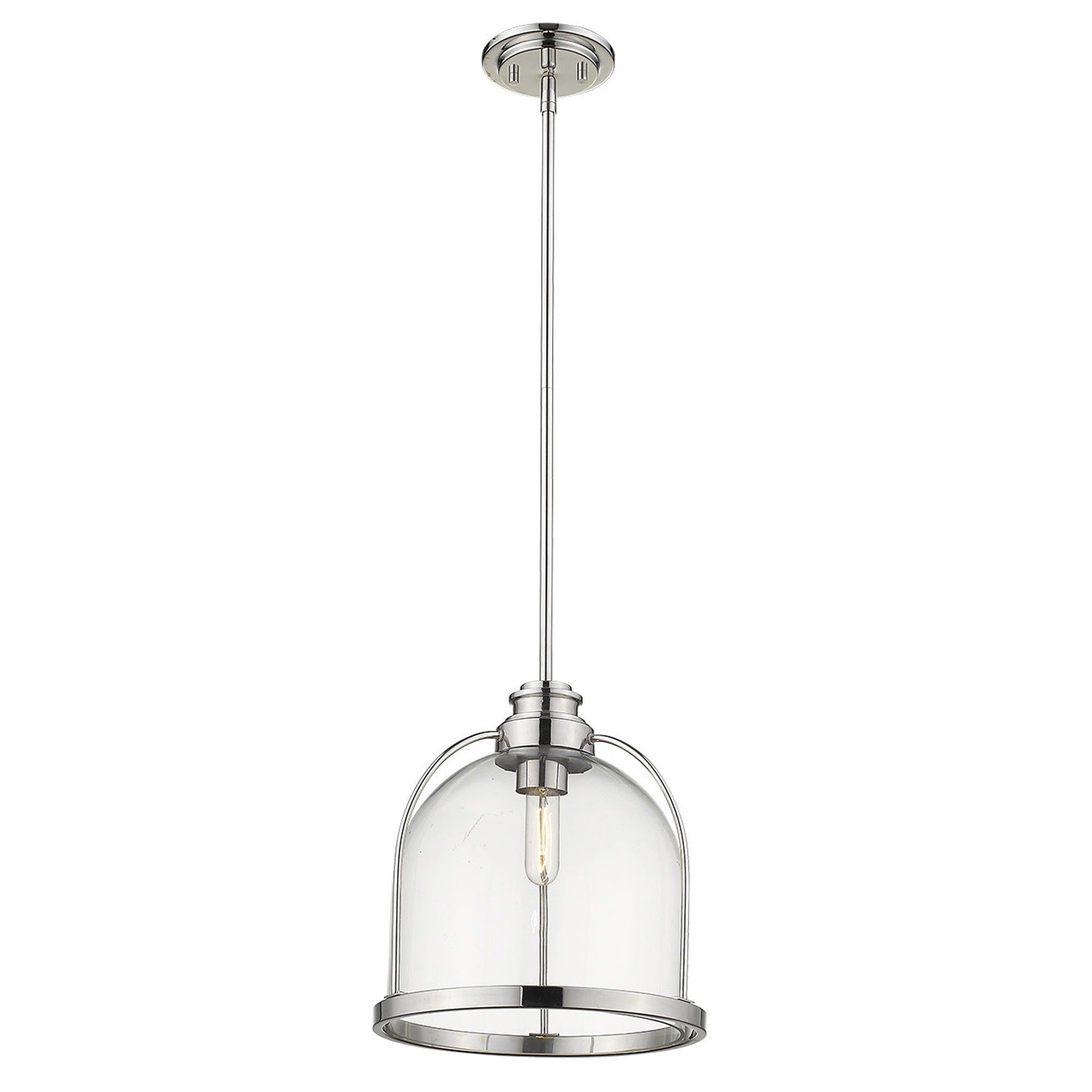 Stanton 1-Light Polished Nickel Pendant-Pendants-Hanging Lights-DECOROLALA